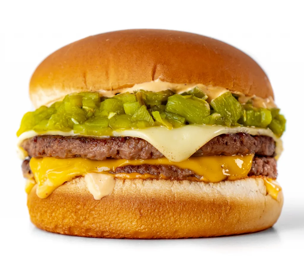 Vegan Green Chile Double Burger Thee Burger Dude